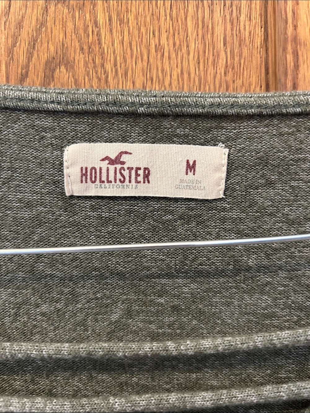 Hollister Olive Green Long Sleeve V-Neck Top with Strappy Back image 2